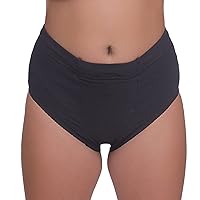 Underworks Vulvar Varicosity and Prolapse Support Brief with Groin Compression Bands and Hot/Cold Therapy Gel Pad - Black - Large