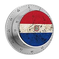 Vintage Paraguay Flag 60 Minute Visual Timer Kitchen Timer Countdown Timer Clock for Cooking Meeting Learning Work