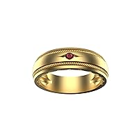 Ruby Men's Ring In 14k Solid Gold Red Gemstone Wedding Ring 0.12 Ctw