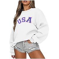 Womens Crewneck Sweatshirt Long Sleeve Fall Tops Loose Fit Pullover T Shirts Oversized Comfy Trendy Sweatshirts