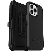 OtterBox iPhone 15 Pro MAX (Only) Defender Series Case - BLACK, Screenless, Rugged & Durable, with Port Protection, Includes Holster Clip Kickstand (Ships in Polybag, Ideal for Business Customers)