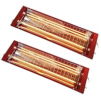 TFCFL 2PCS Baking Infrared Paint Curing Lamp, 1 Set 2000W Heater Lamp 110V for Automotive Spray Booths Far Infrared Radiation Heating