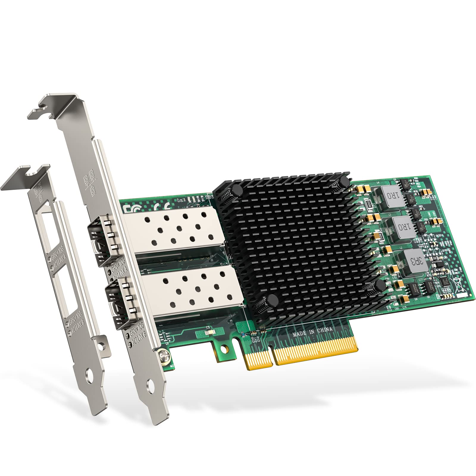10Gb PCI-E Network Card NIC with Broadcom BCM57810S Chipset, Dual SFP+ Fiber Port, PCI Express X8, Support Windows Server/Linux/VMware