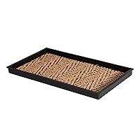 Anji Mountain AMB0BT2F-003 Black Rubber Boot/Shoe Tray with Coir, Fits 2 Pair (24.5