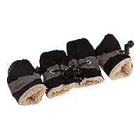 GabeFish Anti Slip Dog Socks Shoes Adjustable Drawstring Boot Paw Protectors for Small Medium Pets Cats Black/Thick 3X-Large
