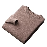 Autumn and Winter Men's Wool 100% Sweater Large Size Loose O-Neck Knitted Sweater Business Casual Pullover