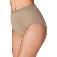 Bali Women`s Set of 6 Full-Cut-Fit Stretch Cotton Brief 8, Soft Taupe