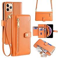 Wallet Case for Huawei NOVA7 Pro Flip Phone Case with Crossbody Strap Magnetic Handbag Zipper Pocket PU Leather Shockproof with Kickstand Phone Shell