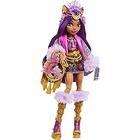 Monster High Monster Fest Doll, Clawdeen Wolf with Glam Outfit & Festival Themed Accessories Like Snacks, Band Poster, Statement Bag & More