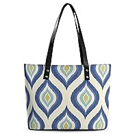 Womens Handbag Geometric Pattern Leather Tote Bag Top Handle Satchel Bags For Lady