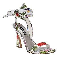Nine West Women's Kelsie Heeled Sandal, White Floral 142, 11