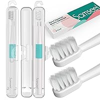 White*2,Sonic Electric Toothbrush Lasting for 90 Days Travel Essential Waterproof Portable Mini Design for Daily Oral Care Business Travelling and Holiday Use