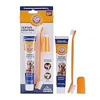 for Pets Tartar Control Kit for Dogs | Contains Toothpaste, Toothbrush & Fingerbrush | Reduces Plaque & Tartar Buildup | Safe for Puppies, 3-Piece , Beef Flavor