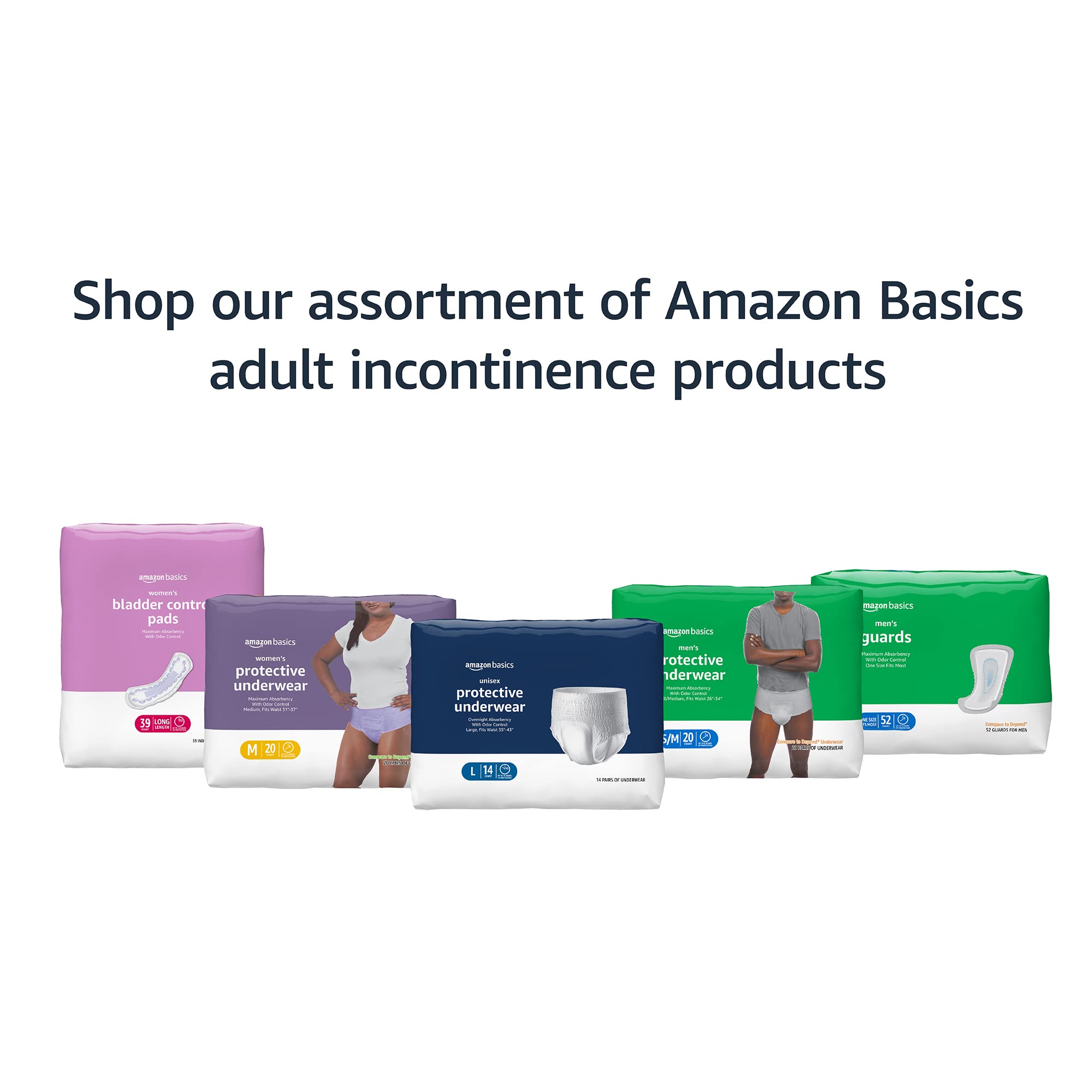 Amazon Basics Incontinence Guards for Men, Maximum Absorbency, 104 Count, 2 Packs of 52, White (Previously Solimo)
