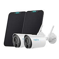 2K Wireless Outdoor Security Camera, Rechargeable Battery-Powered WiFi Camera, 3MP Night Vision, Waterproof, 2-Way Talk, Work with Smart Home, Local SD Storage, Eco + Solar Panel (Pack of 2)