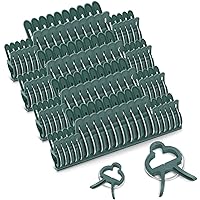 iPower GLCLIP80 Flower 80PCS for Gardening, Support Climbing Vines, Stalks, Stems, Tools for Straightening Works with Bamboo Stake, Tomato Cage, Trellis Netting, YOYO, Plant Clips, Green