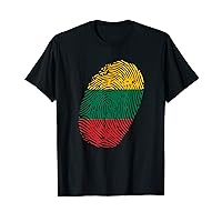 Lithuania Flag Fingerprint T-Shirt