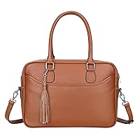 Over Earth Leather Satchel Handbags for Women Genuine Leather Purse Top Handle Shoulder Bag(O197E Brown)