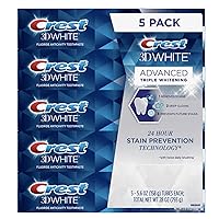 Crest 3D White Advance Whitening Flavoride Anticavity Toothpaste 5 Pack 5.6 Oz Net Wt 28 Oz