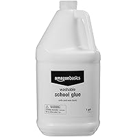 Amazon Basics All Purpose Washable School White Liquid Glue - Great for Making Slime, Single Pack , 1 gallon