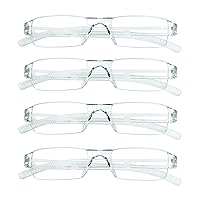 4 Pairs Reading Glasses, Blue Light Blocking Glasses, Computer Glasses Women Men, Fashion Rectangle Eyewear Frame