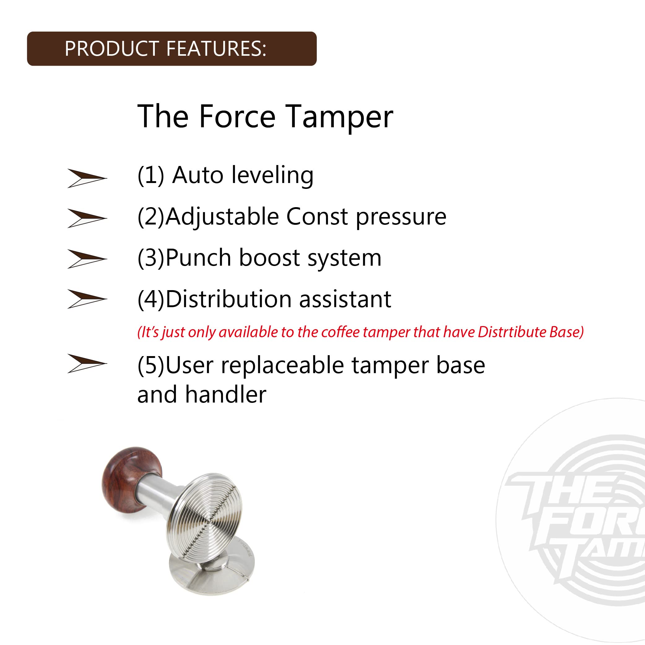 The Force Tamper - Automatic Impact Coffee Tamper Adjustable Const Pressure and Autoleveling Duo-Distribute Set (Jelly, 58.50mm)