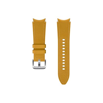 Samsung Electronics Hybrid Leather Silicone Watch Band Strap Small/Medium, for Galaxy Watch 4 and Galaxy Watch 4 Classic (US Version),Mustard,ET-SHR88SYEGUJ