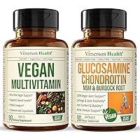 Vimerson Health Vegan Multivitamins for Women & Men & Vegan Glucosamine Chondroitin Joint Support