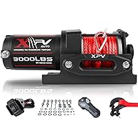 3000 lb 12V DC Electric Winch, Off Road Waterproof Winch for UTV ATV Boat with Both Wireless Handheld Remote and Corded Control Recovery Winch Synthetic Rope