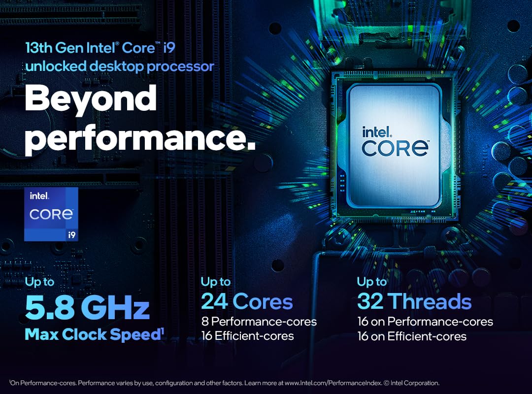 Intel Core i9-13900KF (Latest Gen) Gaming Desktop Processor 24 cores (8 P-cores + 16 E-cores) - Unlocked