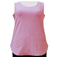 Women's Plus Size Pink Cotton Knit Tank Top
