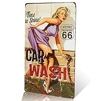 dingleiever-Vintage Tin Sign for Garage Retro Decor Metal Poster Pinup girl Plaque Full Service Car Wash