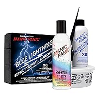 Blue Lightning Hair Bleach Kit 30 Volume Developer Bundle with Prepare to Dye Clarifying Shampoo