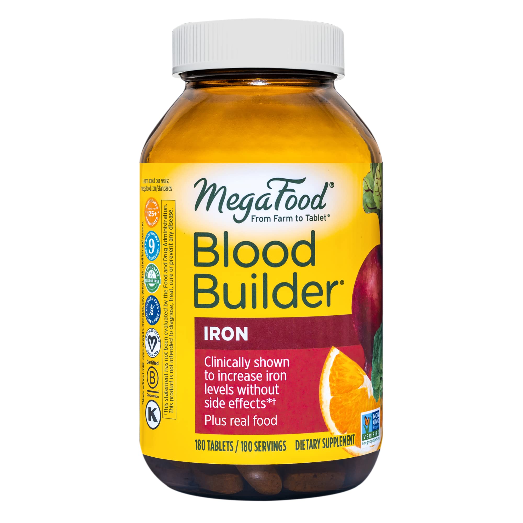 Mua MegaFood Blood Builder - Iron Supplement Shown to Increase Iron Levels  without Nausea or Constipation - Energy Support with Iron, Vitamin B12, and  Folic Acid - Vegan - 180 Tabs trên