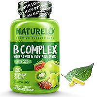 Vitamin B Complex with Methyl B12, Methyl Folate, Vitamin B6, Biotin Plus Choline, CoQ10, and Fruit & Vegetable Blend - Supports Energy & Healthy Stress Response - Vegan - 120 Capsules
