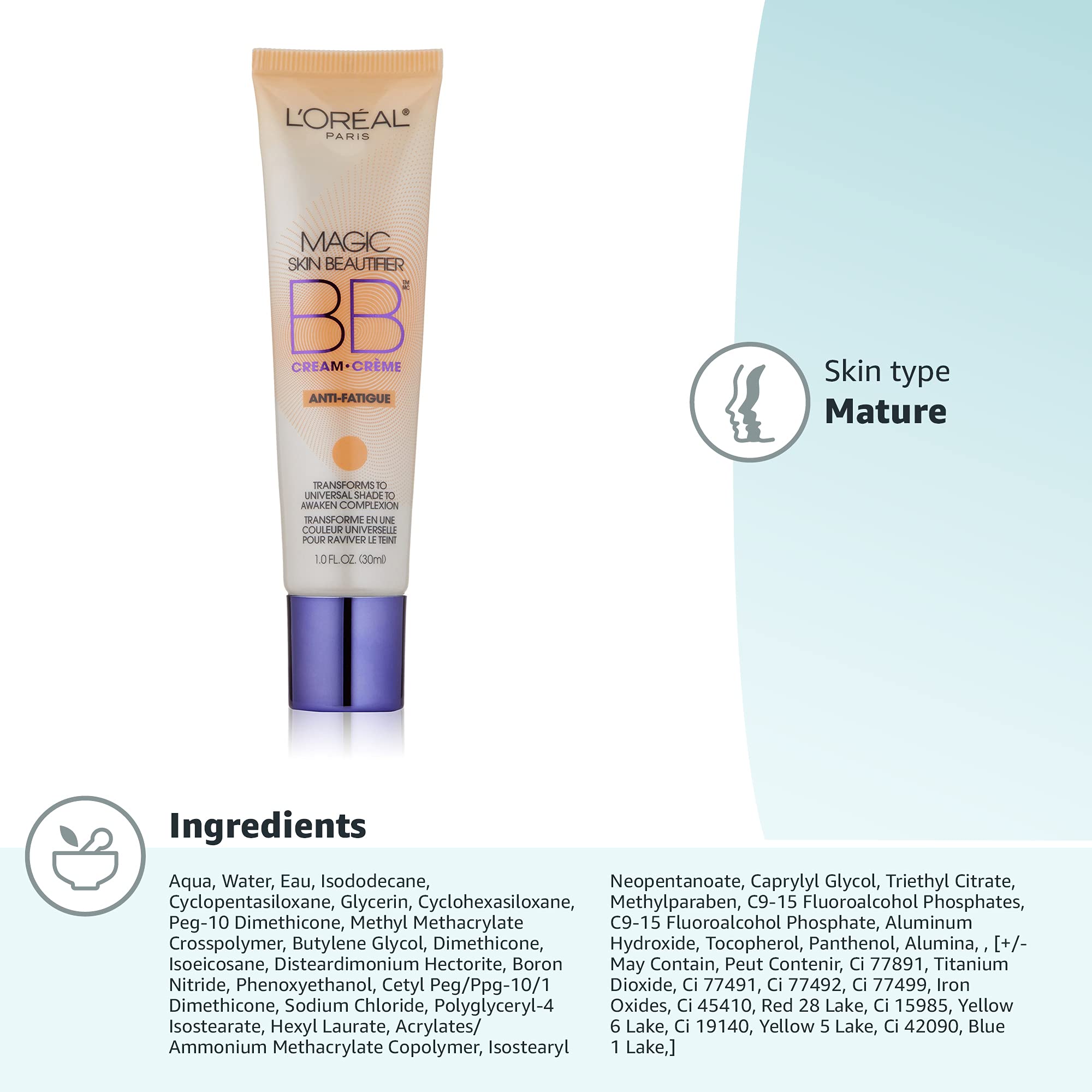 L’Oréal Paris Cosmetics Magic Skin Beautifier BB Cream Anti-Fatigue, 1 fl. oz.