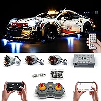 Motor and Remote Control, LED Light Set for Lego 42096, with Joystick Remote Control and 3 Motor, LED Light, Upgraded Accessories Set (Model not Included)