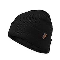 FURTALK Mens Beanie Fleece Lined Winter Hats Double Layered Stylish Knited Cuffed Plain Hat