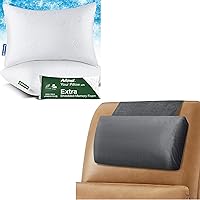 Cooling Bed Pillows for Sleeping 2 Pack&Head Recliner Pillow Adjustable Shredded Memory Foam Headrest Pillow for Recliners