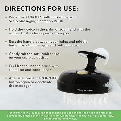 Vitagoods Scalp Massaging Shampoo Brush - Black