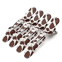 Cow Print Alligator Clips For Hair Styling - Cow Hair Clip For Women, Alligator Hair Clips For Women, Cow Print Stuff, Cute Hair Clips For Styling, Hair Sectioning Clips – 4 Pack