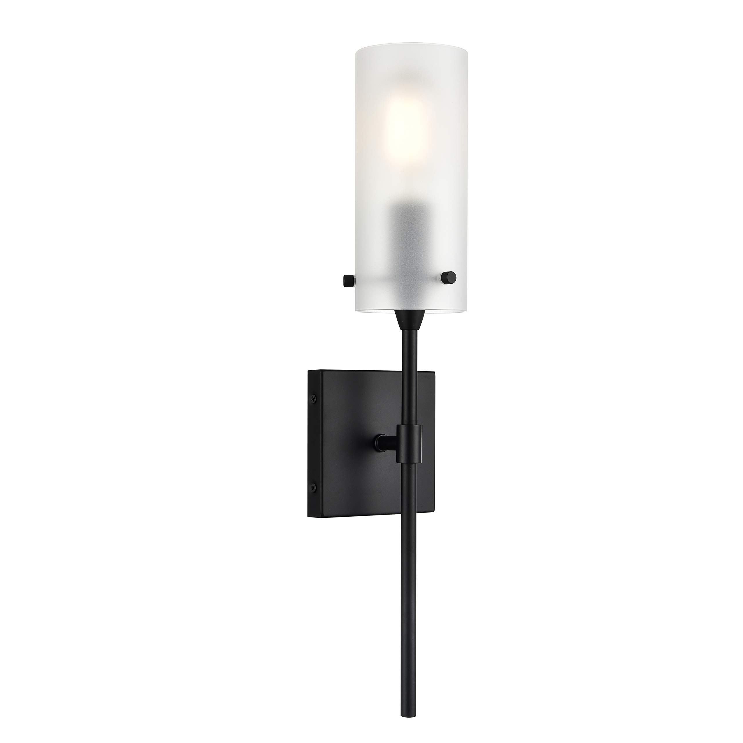 Linea di Liara Effimero Black Wall Sconce Lighting - Bathroom Light Fixture - Modern Indoor Interior Bedroom Wall Sconces with Frosted Glass Shade