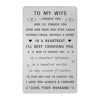 Wife Gifts from Husband Romantic - I Love You Card Gifts for Her - Wife Birthday Anniversary Wallet Card Gifts