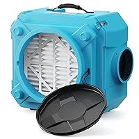 Air Scrubber with 3 Stage Filtration, Stackable Negative Air Machine for Industrial and Commercial Use, Heavy Duty Air Cleaner with MERV-10 Filter, HEPA/Activated carbon Filter, Blue