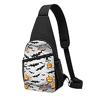 Halloween Flying Purple Bats Crossbody Chest Bag, Casual Backpack, Small Satchel, Multi-Functional Travel Hiking Backpacks