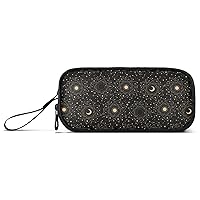 ALAZA Moon Star Geometric Pencil Case Nylon Pencil Bag Portable Stationery Bag Pen Pouch with Zipper for Women Men College Office Work