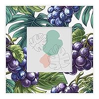 Fruit 5x5 Picture Frames by Plexiglass Made of Solid Wood, Display Pictures 11x14 for Table Top and Wall Mounting-1 pack, Grape Patterns Square Photo Frames