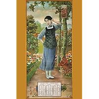 Woman stands near tree with Ruby Queen brand cigarette pack in its branches Chinese character sheng for spectacular in lower left Poster Print by Ding Yunxian (18 x 24)
