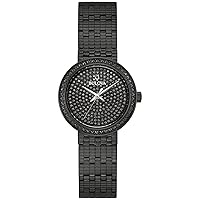 Bulova Crystal Quartz Ladies Watch, Stainless Steel , Black (Model: 98L279)