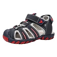 Children's Boys And Girls' Soft Sole Open Toe Sports Beach Sandals Front And Rear Bag Non Slip Baby Boy Beach Sandals
